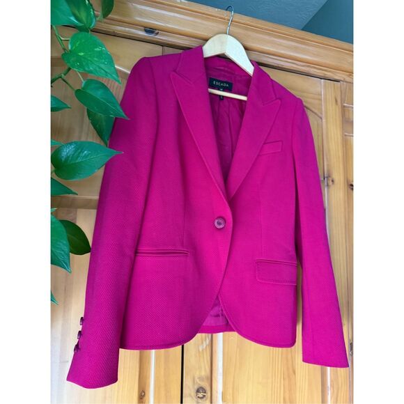 Escada Angora 98%Virgin Wool Pink Blazer Jacket Sz 38 Made In Croatia - Picture 16 of 16